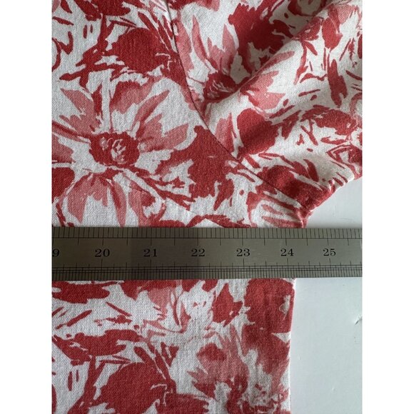 Sherry Taylor Shirt Womens 2X Linen Blend Floral 3/4 Sleeve Button Boho Cottage - Picture 7 of 9